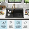 33&rdquo;&nbsp;Granite Composite&nbsp;Workstation Kitchen Sink&nbsp;Drop-In&nbsp;Top Mount&nbsp;Single Bowl with&nbsp;WorkFlow&trade; Ledge and Accessories